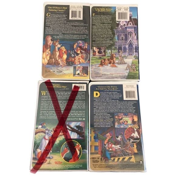 Lot of 3 Lady And The Tramp 1 2 Oliver And Company VHS Tape Vintage Movie Y2K 90 - Picture 2 of 5